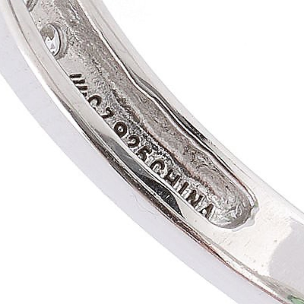 QVC Epiphany Platinum Clad Diamonique Simulated Emerald Ring. 0269 - Picture 4 of 4